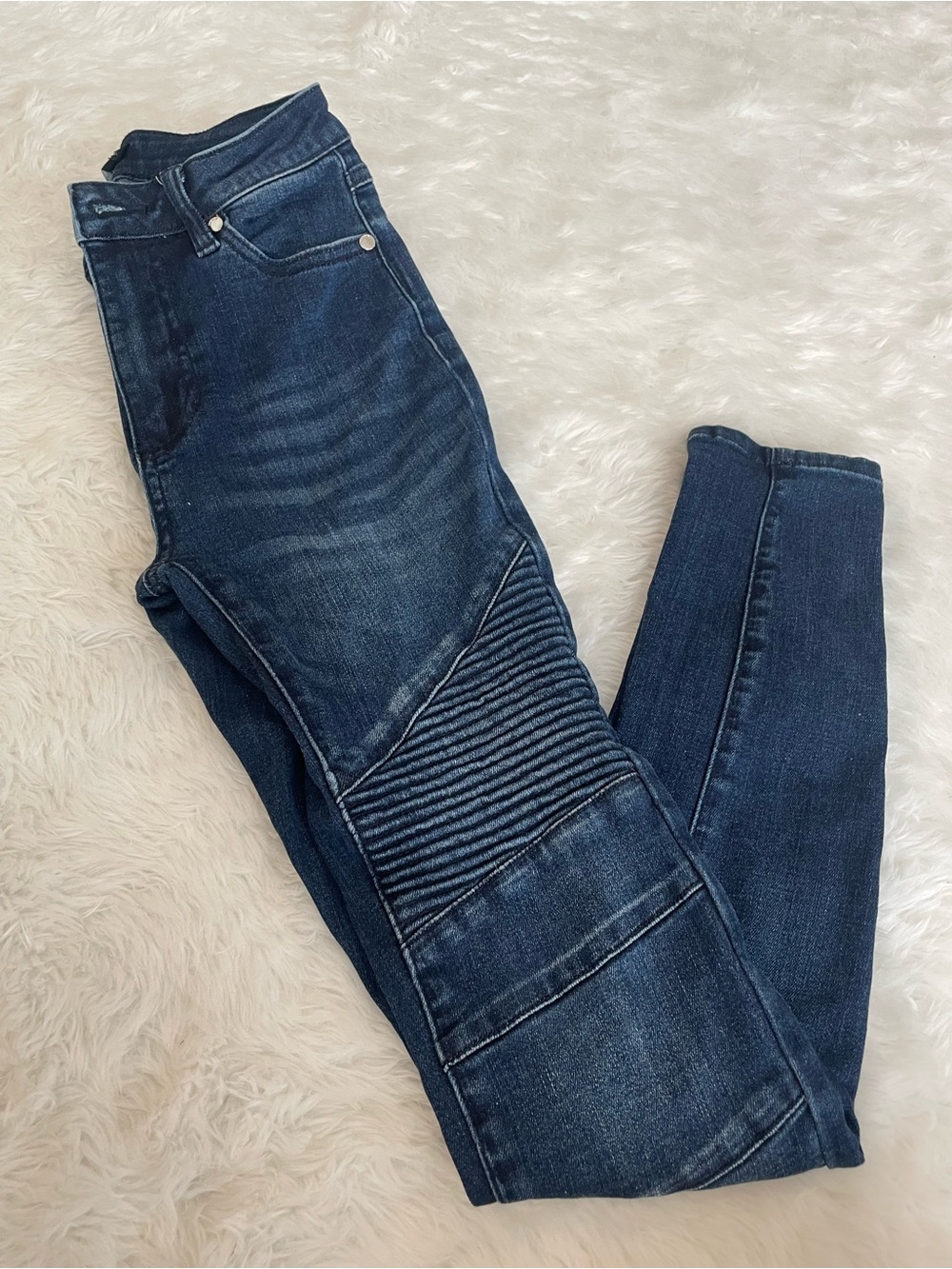 Women’s Dark Blue Moto Skinny Jeans